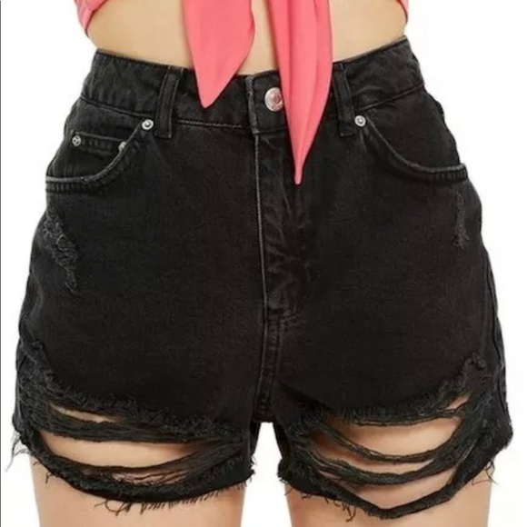 Topshop Pants - Super cute Topshop hight waist denim black shorts